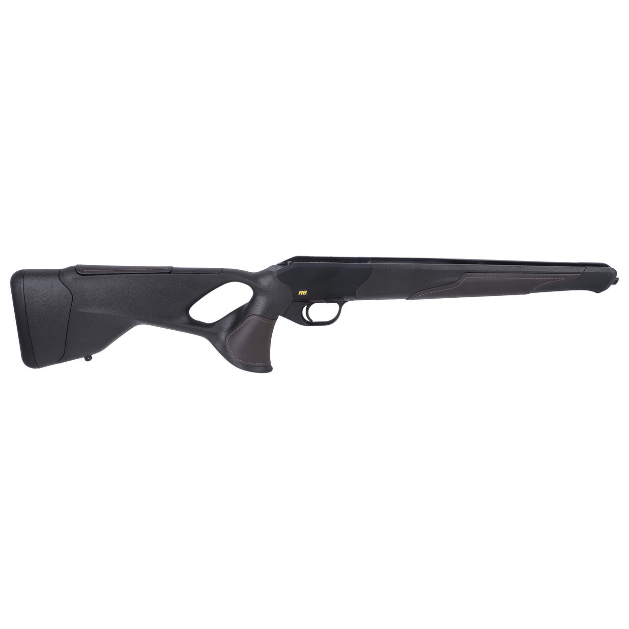 Blaser R8 Ultimate Carbon Fiber Stock Receiver w/Brown Leather & ATZL Trigger a082UL20CFATZL in Black With Brown Leather Inserts - Blaser