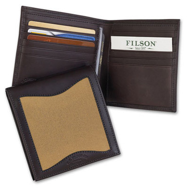 Filson Tan Leather/Twill Packer Wallet 65209 in Tan Twill Brown Leather - Filson