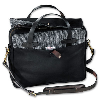 Filson Black Twill/Tweed Original Briefcase FIL-70066-BL in Black Twill Tweed - Filson