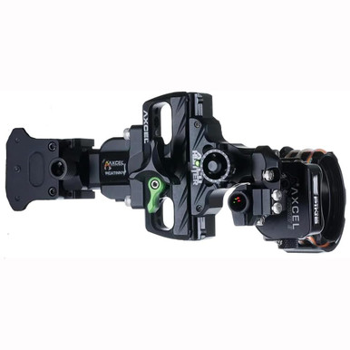 AXCEL Archery AccuHunter Slider Picatinny Mount 41mm Scope w/"T" Single-Pin .019 Green Fiber Black Bow Sight ACHN-P119-4GB - AXCEL Archery