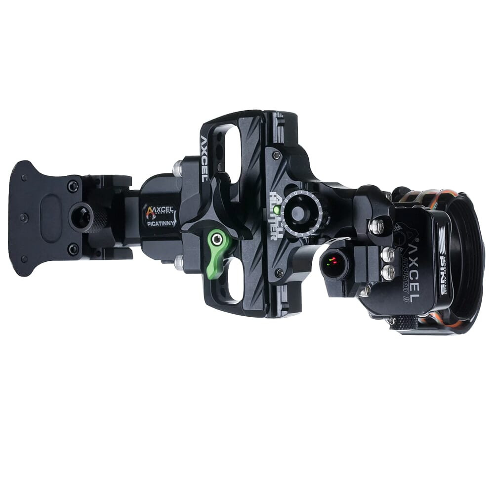 AXCEL Archery AccuHunter Slider Picatinny Mount 41mm Scope w/"T" Non-Dampened 3-Pin .019 Black Bow Sight ACHN-P319-4BK - Axcel