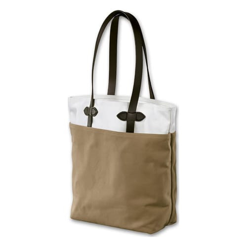 Filson MD Tan/White Canvas Tall Tote FIL-70094-TW - Filson