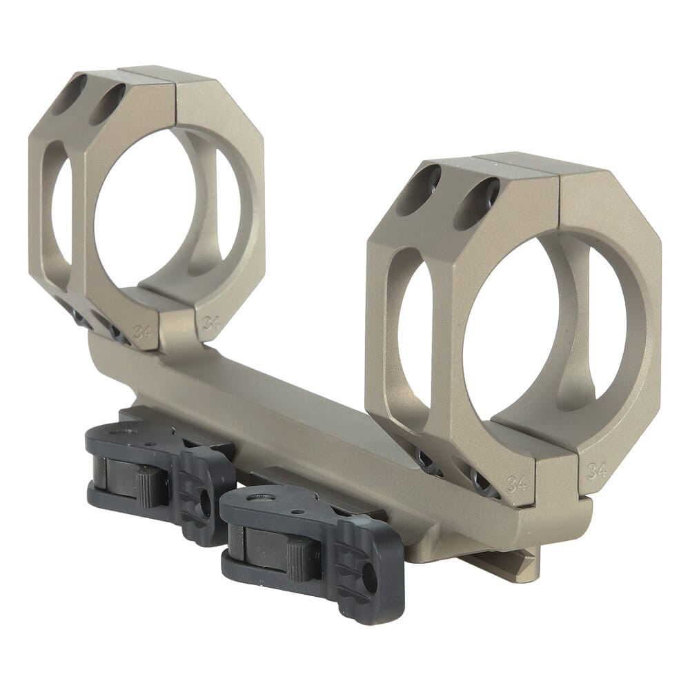 American Defense Manufacturing ADM AD-RECON 34mm Dual QD TAC FDE Scope Mount w/Vertical Split Rings, No Offset & Extra Wide 3.875" Ring Spacing - American Defense Manufacturing