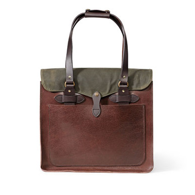 Filson Leather Tote Dark Brown
