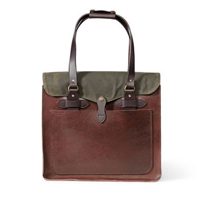 Filson Leather Tote Dark Brown - Filson