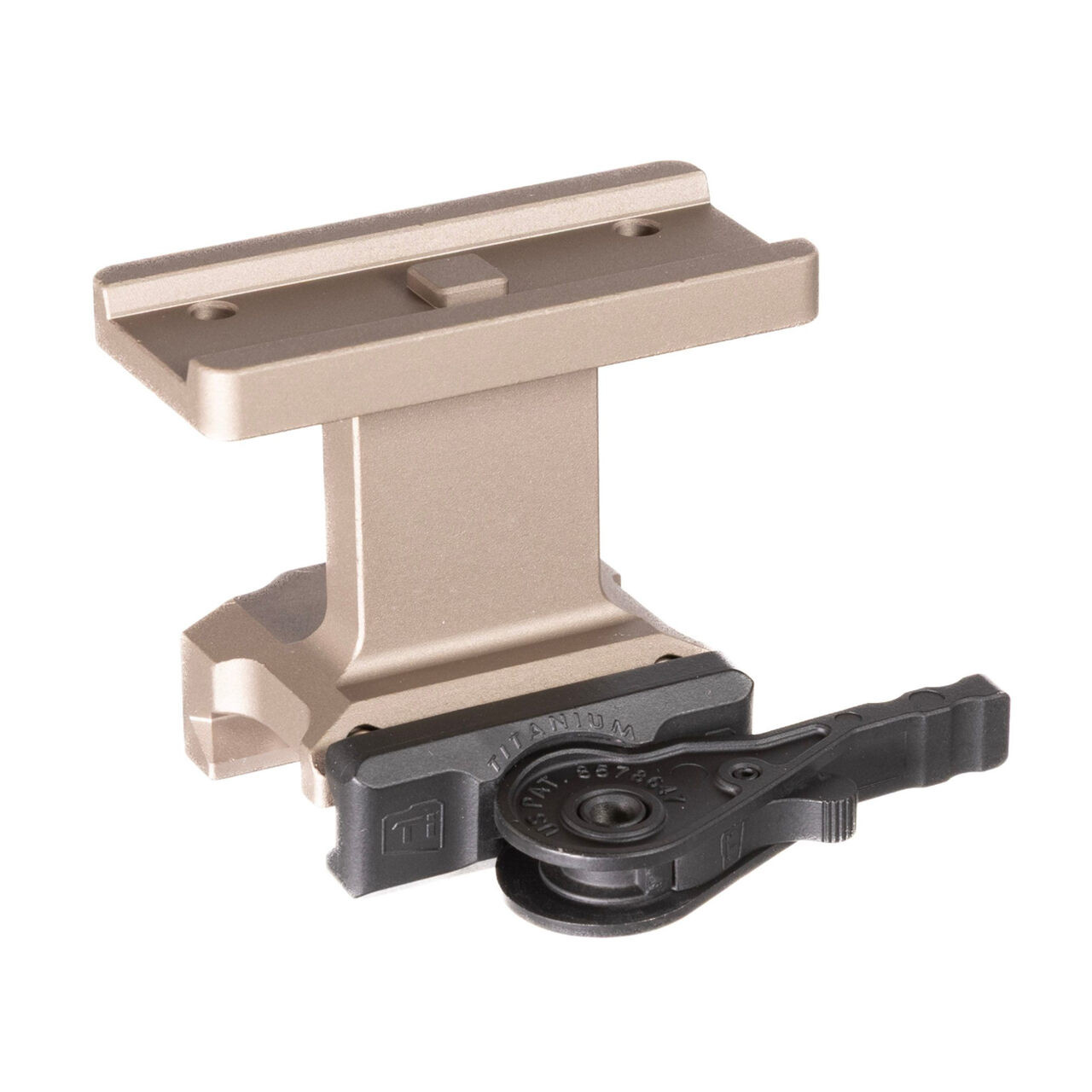 American Defense Manufacturing ADM Lightweight QD T1/T2/CompM5 1.93" FDE Mount w/LH Ti Lever AD-T1-LW-H-FDE-TL - American Defense Manufacturing
