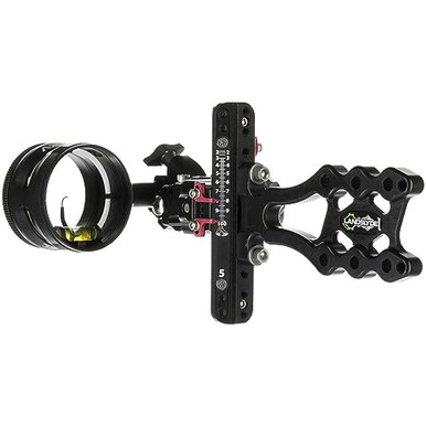 AXCEL Archery LANDSLYDE Slider Non-Dampened w/AVX-31 Scope Single-Pin .019 Red Fiber Black Bow Sight ALND-N119-3RB - AXCEL Archery