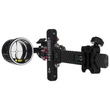 AXCEL Archery AXCEL LANDSLYDE Plus Carbon Pro Slider w/AVX-41 Scope, "T", Rheostat Cover, Torque Ind., Crosshair 1-Pin .019 Ylw Fiber Blk Bow Sight