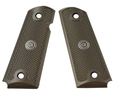 Guncrafter Aluma-Grips OD/Gray Slim Gov w/ GI logo GI-AG-G-004 - Guncrafter