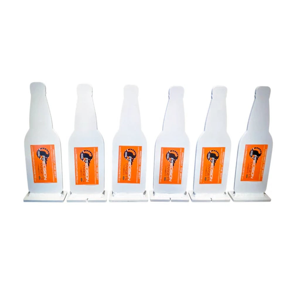 Precision Targets 2.5"x9"x3/8" Beer Bottle Knockover Target w/2"x3" Base 6pk BBKOT-6 - Precision Targets