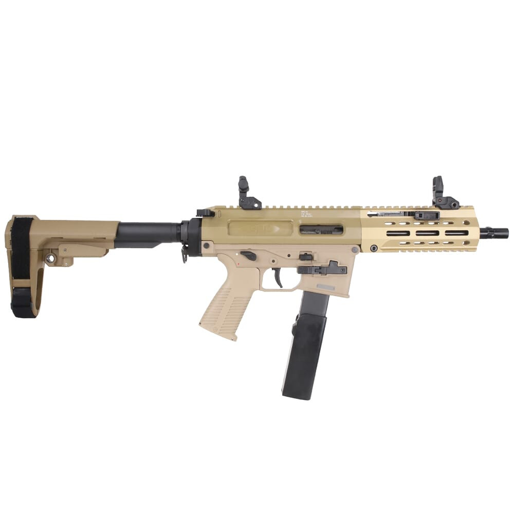 B&T SPC10 10mm 8.9" 1:16" Bbl Coyote Tan Pistol w/Adjustable Brace BT-500167-AB-CT - B&T