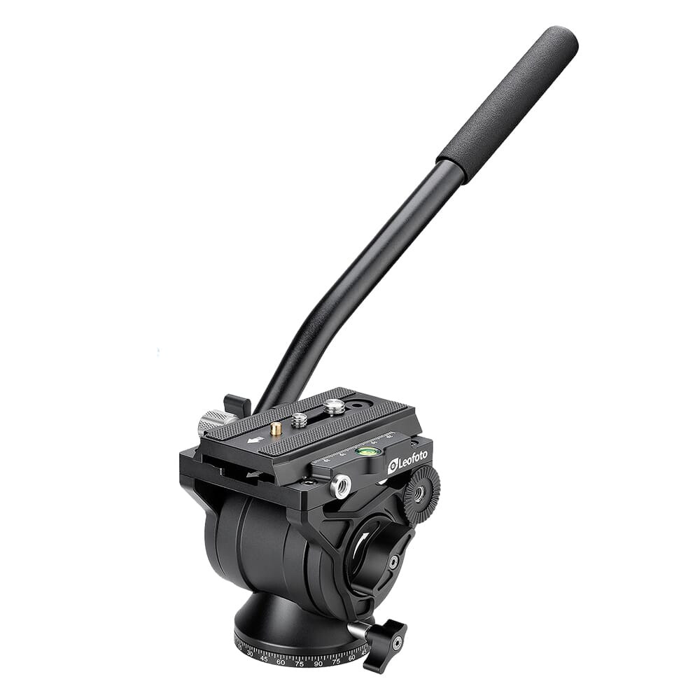 Leofoto 60mm Fluid Video Head Kit w/Manfrotto Compatible QR Plate & LH/RH Handle BV-10M-MANFROTTO-STANDARD - Leofoto