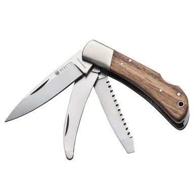 Beretta Duiker Folding Three Blade Knife w/Walnut Handle CO221A273508B4