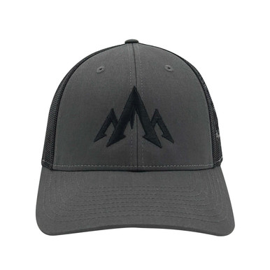 Pnuma Outdoors Mountain Icon Trucker Hat Cap, Charcoal Color CP-MT-CH