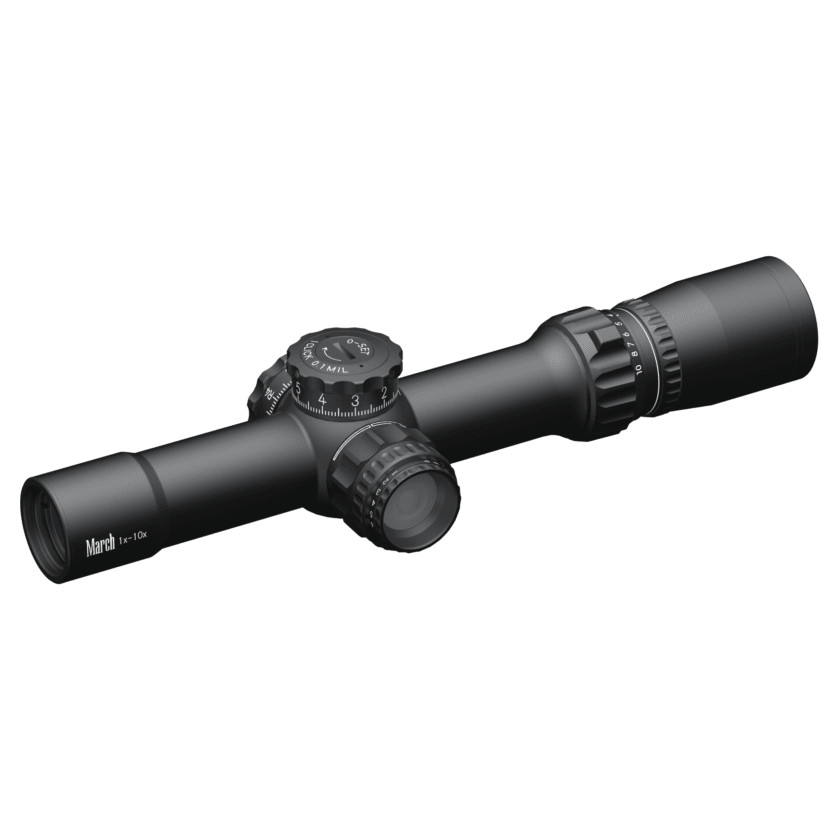March Scopes March Compact Tactical 1-10x24mm SFP FD-2 Reticle 0.1MIL 6Level Illum Riflescope D10V24TIML-FD-2 - March Scopes
