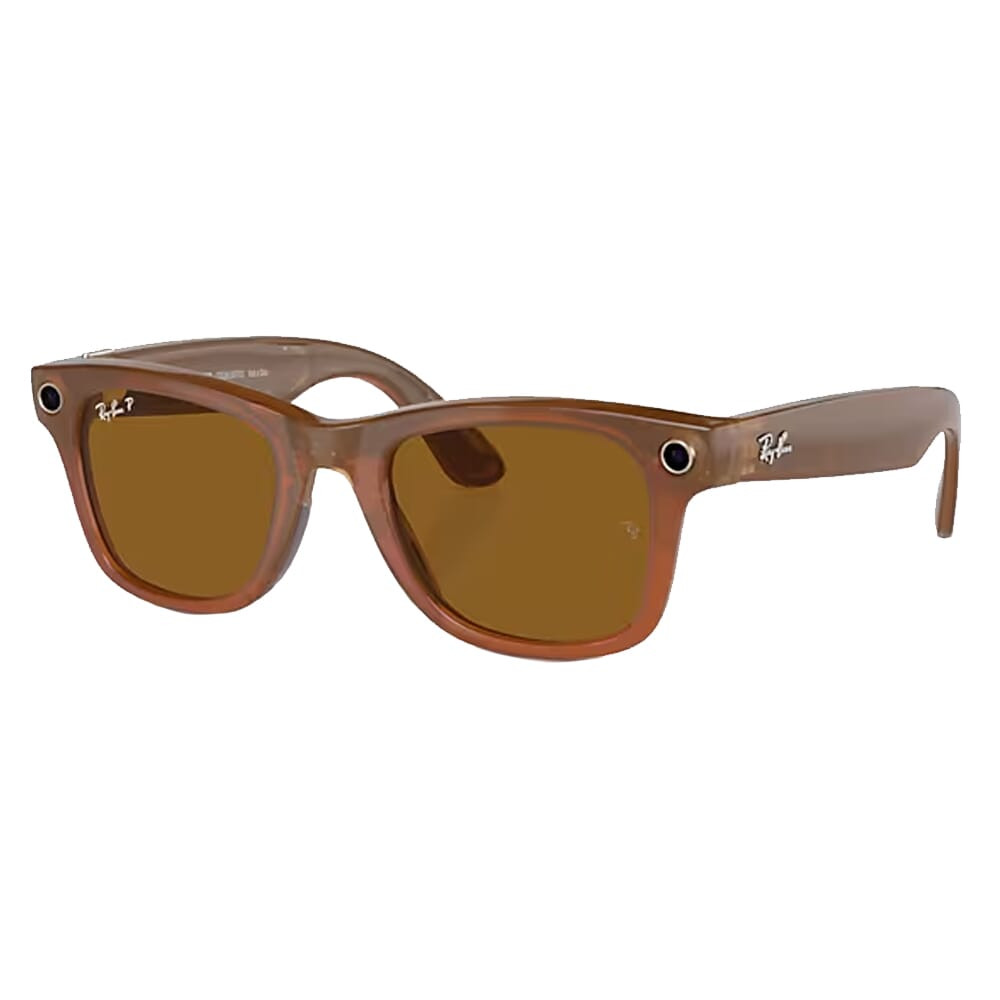 Ray-Ban Meta Wayfarer Glasses Shiny Caramel Polar Brown 0RW4006-670683 - Ray-Ban