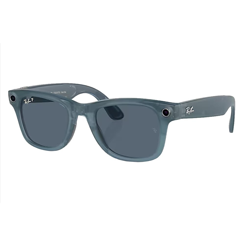 Ray-Ban Meta Wayfarer Glasses Matte Jeans Polar Dusty Blue 0RW4006-67552V