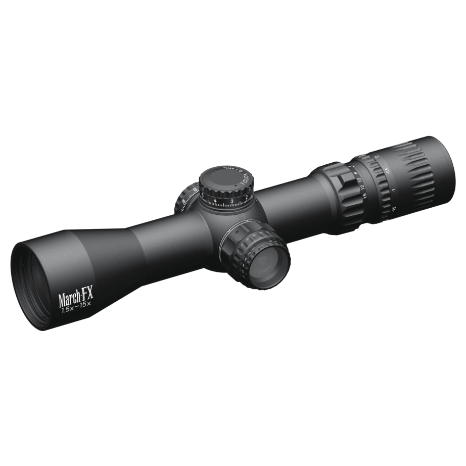 March Scopes March FX 1.5-15x42mm FFP FML-4 Reticle 0.1MIL 6Level Illum Riflescope D15V42FIMLN-FML-4 - March Scopes