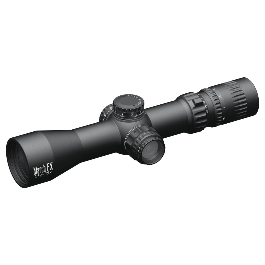 March Scopes March FX 1.5-15x42mm FFP FML-4 Reticle 0.1MIL 6Level Illum Riflescope D15V42FIMLN-FML-4 - March Scopes