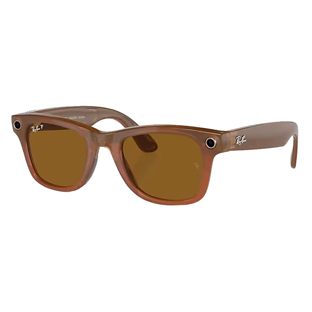 Ray-Ban Meta Wayfarer Glasses L Shiny Caramel Polar Brown 0RW4008-670683 - Ray-Ban