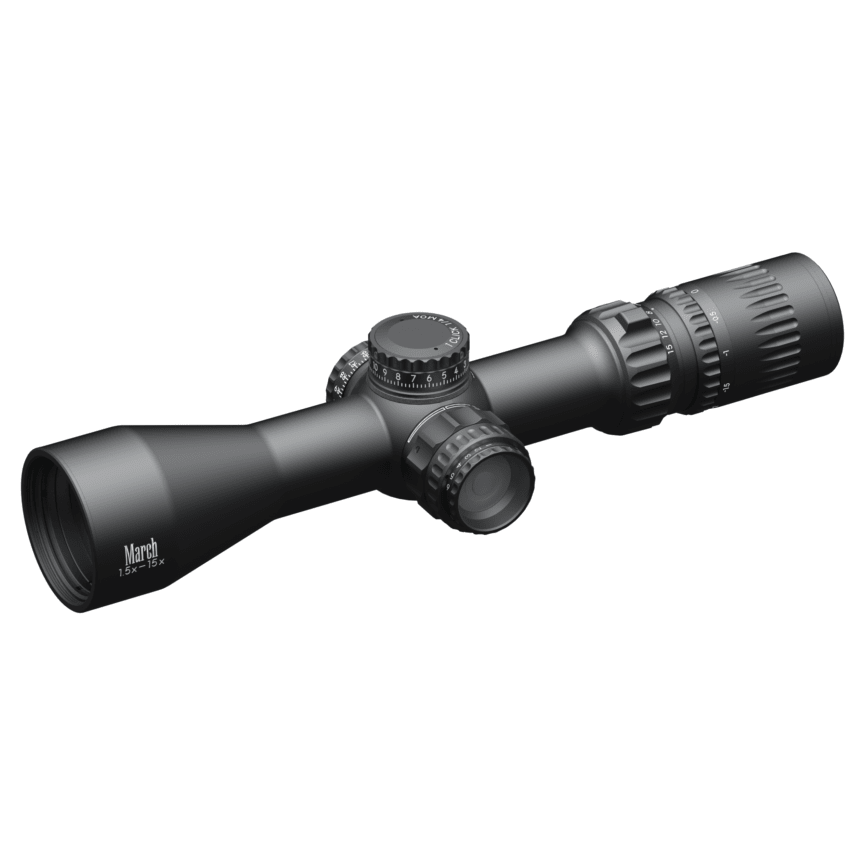 March Scopes March Compact 1.5-15x42mm SFP MTR-3 Reticle 1/4MOA 6Level Illum Riflescope D15V42I-MTR-3