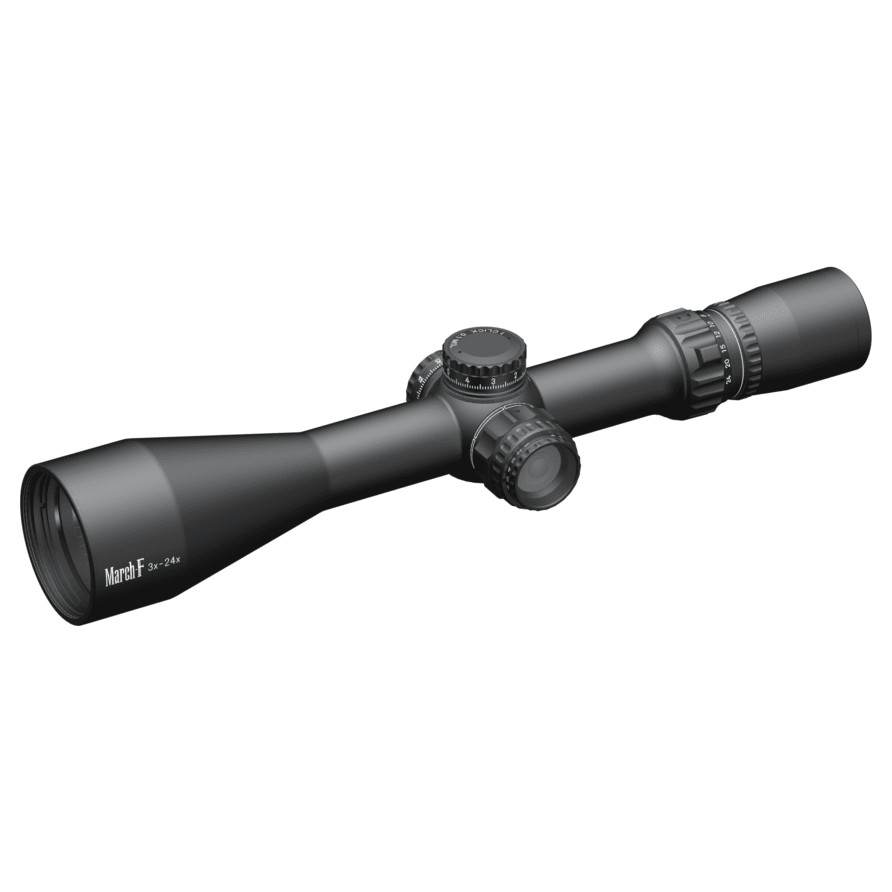 March Scopes March F 3-24x52mm FFP FML-MB Reticle 0.1MIL 6Level Illum Riflescope D24V52FIMLN-FML-MB - March Scopes