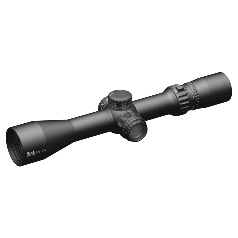 March Scopes March Compact 2.5-25x42mm SFP MML Reticle 0.1MIL 6Level Illum Riflescope D25V42IML-MML - March Scopes
