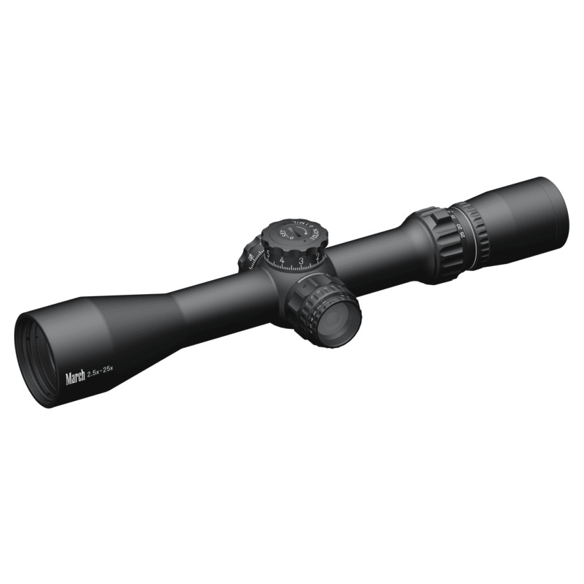 March Scopes March Compact Tactical 2.5-25x42mm SFP MML Reticle 0.1MIL 6Level Illum Riflescope D25V42TIML-MML - March Scopes