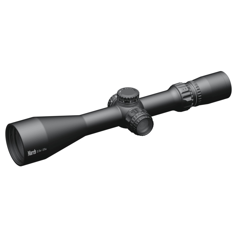 March Scopes March Compact 2.5-25x52mm SFP FD-2 Reticle 0.1MIL 6Level Illum Riflescope D25V52IML-FD-2 - March Scopes