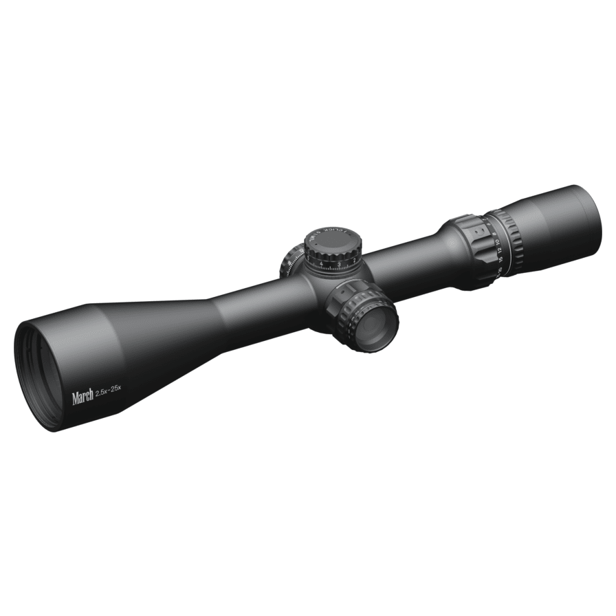 March Scopes March Compact 2.5-25x52mm SFP FD-2 Reticle 0.1MIL 6Level Illum Riflescope D25V52IML-FD-2 - March Scopes