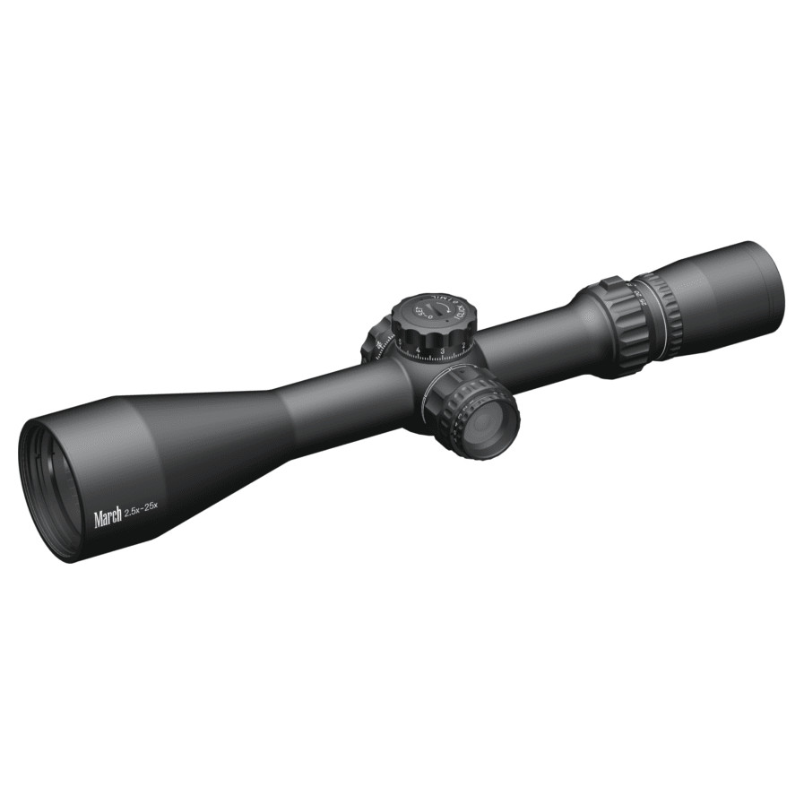 March Scopes March Compact Tactical 2.5-25x52mm SFP FD-1 Reticle 0.1MIL 6Level Illum Riflescope D25V52TIML-FD-1 - March Scopes