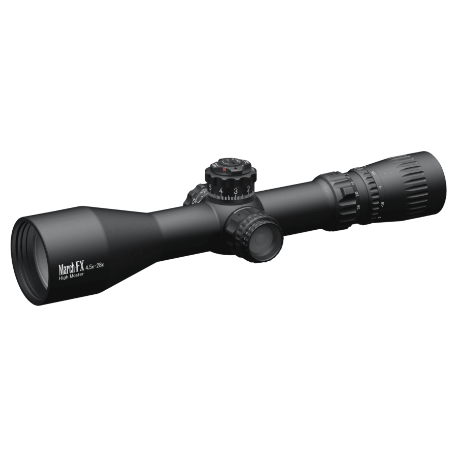 March Scopes March FX Tactical 4.5-28x52mm FML-TR1 Reticle 0.1MIL FFP Illuminated Riflescope w/Shuriken Dial Lock D28HV52WFIMLX-FML-TR1 - March Scopes