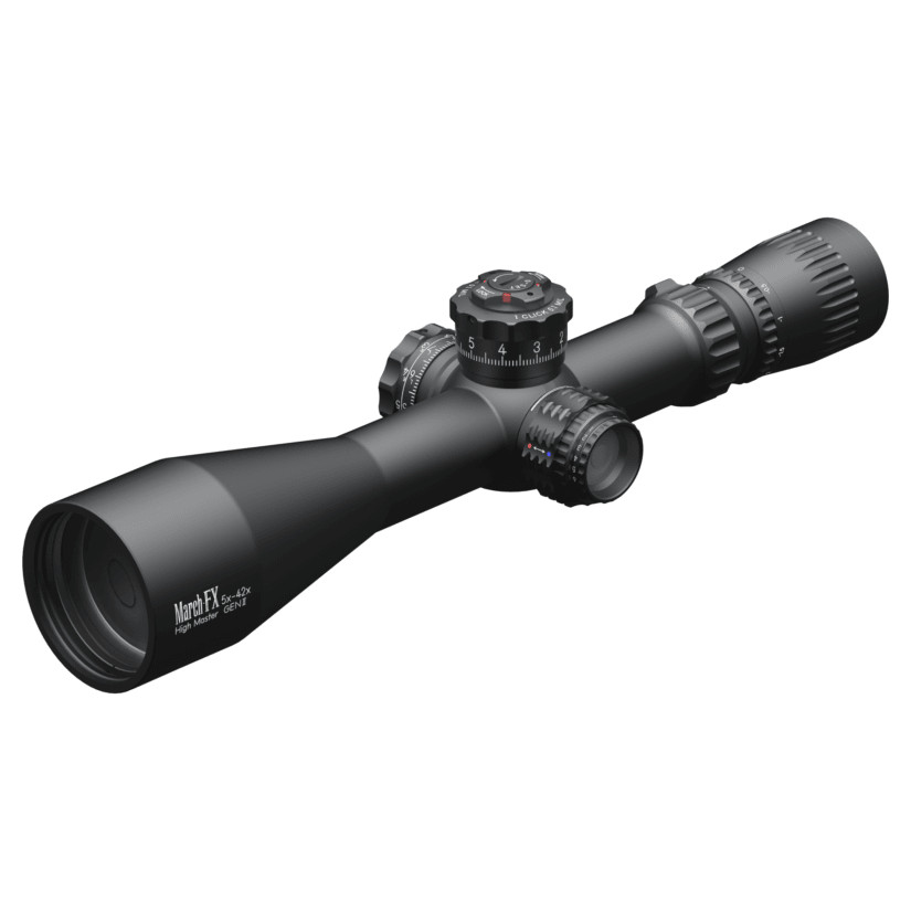 March Scopes March FX Tactical 5-42x56mm G2 FFP FML-MT Reticle 0.1 MIL 6Level Illum Riflescope D42HV56WFIMLX-G2-FML-MT - March Scopes