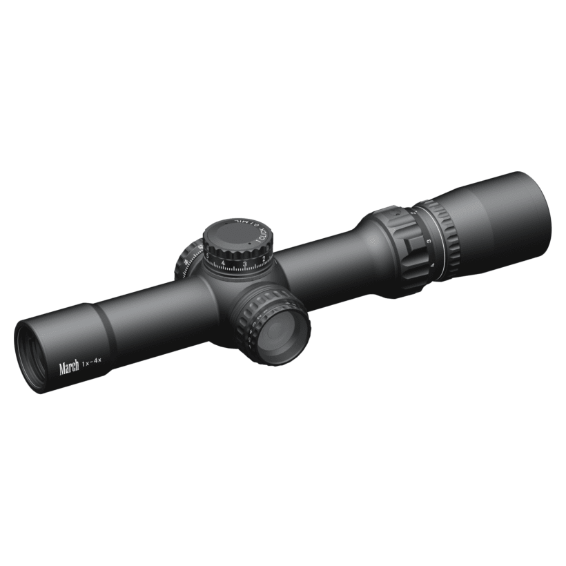 March Scopes March Compact 1-4x24mm SFP FD-2 Reticle 0.1MIL 6Level Illum Riflescope D4V24IML-FD-2 - March Scopes