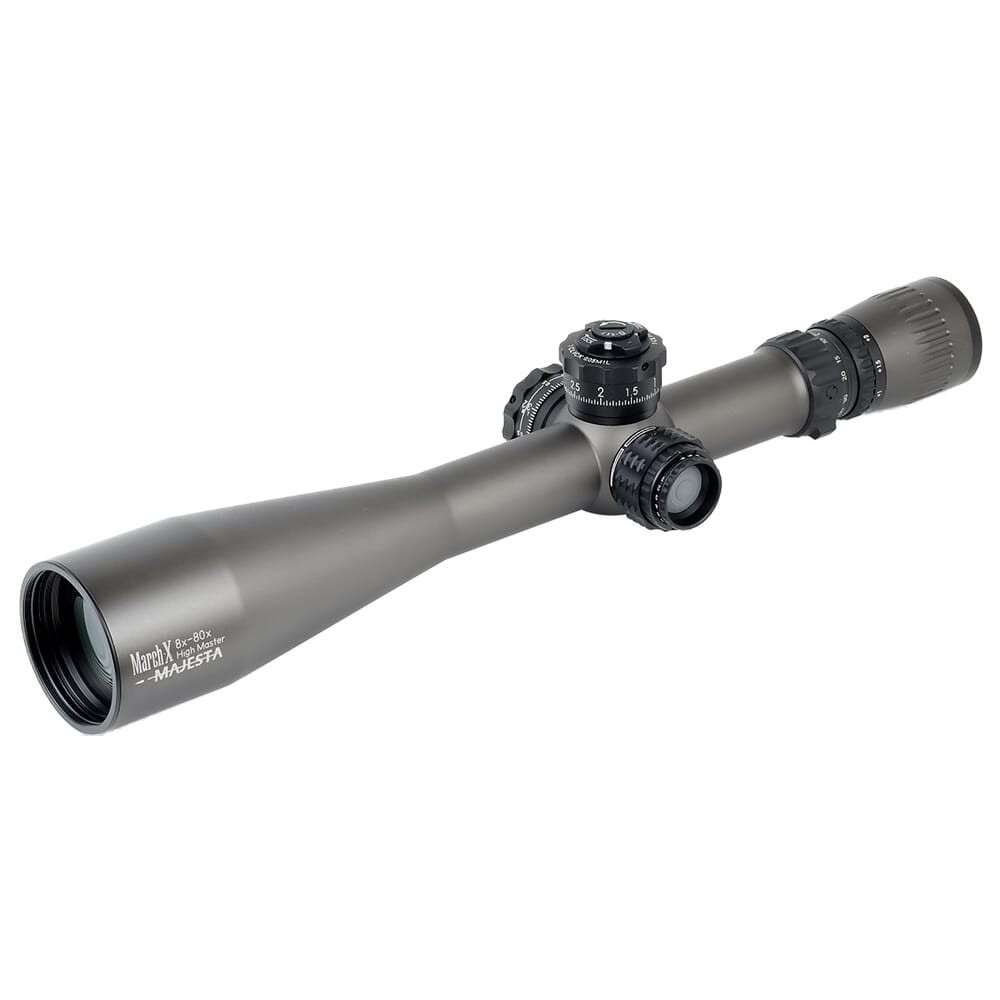 March Scopes March X Tactical "High Master" Majesta 8-80x56mm SFP MML-W1 .05MIL 6Level Illum Riflescope w/Middle Wheel & Shuriken Dial Lock - March Scopes