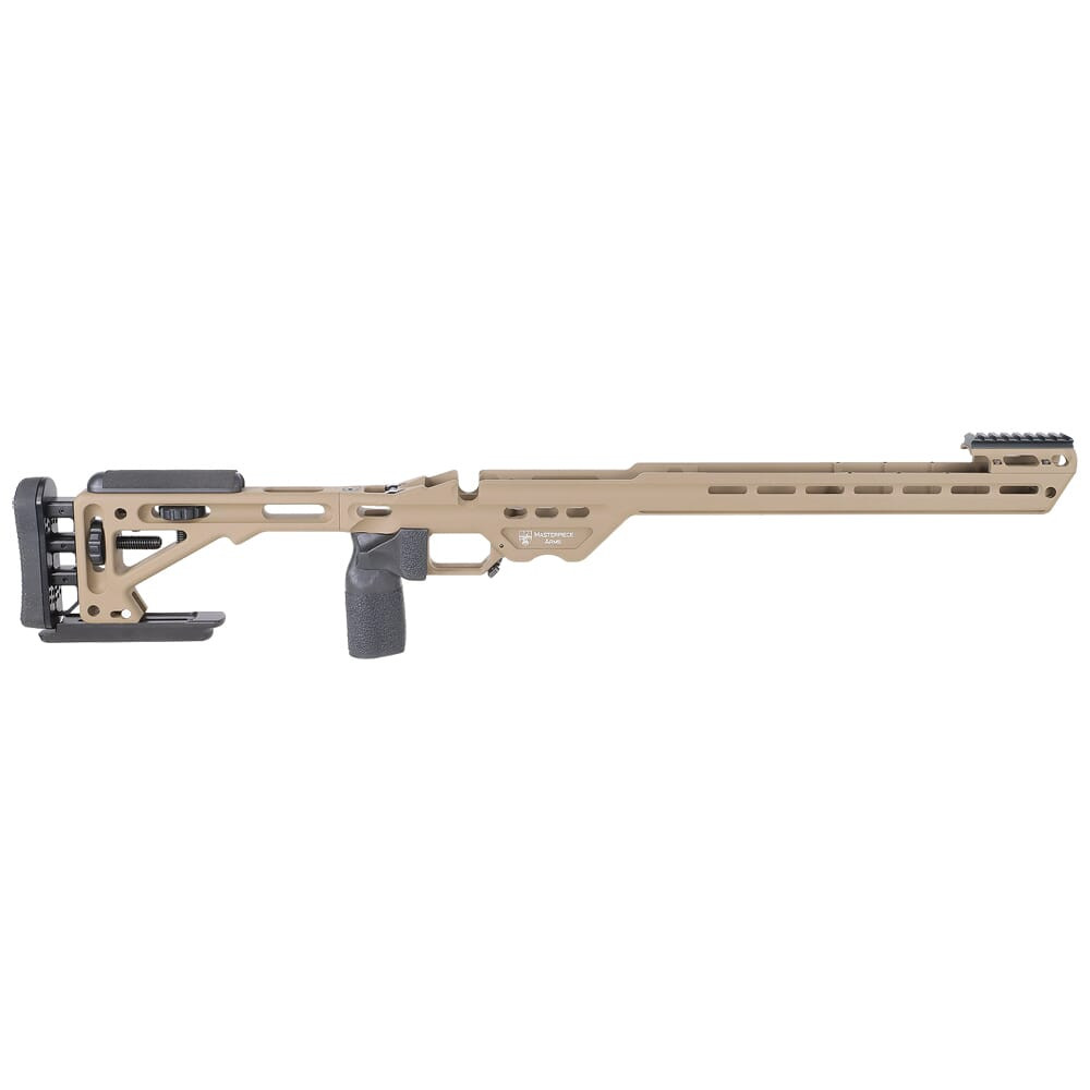 Masterpiece Arms Remington LA RH Flat Dark Earth BA Enhanced Sniper Rifle Chassis ESRCHASSISREMLA-FDE-RH-21 - Masterpiece Arms