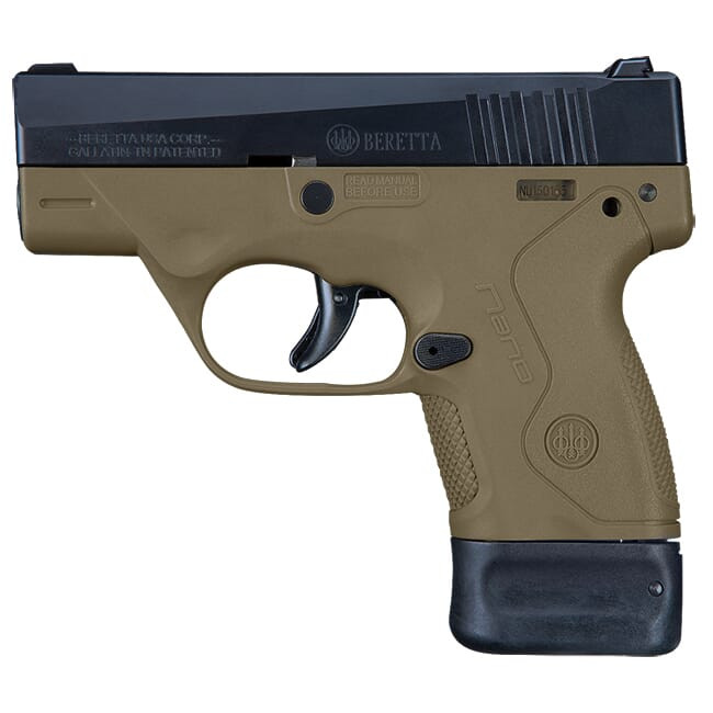 Beretta BU-9 Nano FDE 9mm Single 6+8rd Mag Pistol JMN9S55 - Beretta