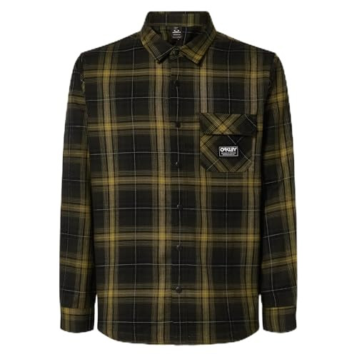 Oakley Butter Flannel Shirt Black/Fern Check M FOA406104-7AXM in Green - Oakley