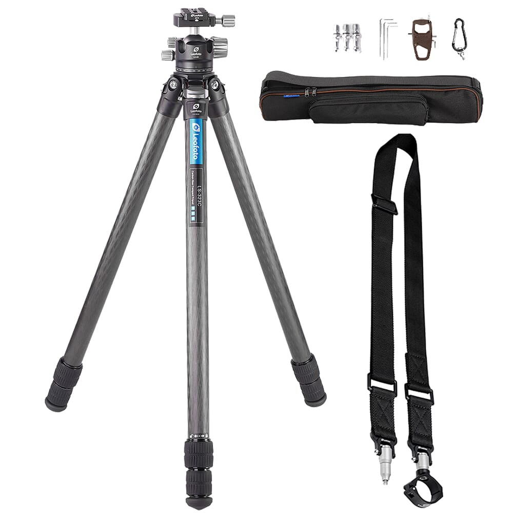 Leofoto LS Ranger Series LS-323C Professional Light Weight Carbon Fiber Tripod Kit w/Screw Knob Arca Clamp LS-323C-LH-40- -SCREW-KNOB-ARCA-CLAMP - Leofoto