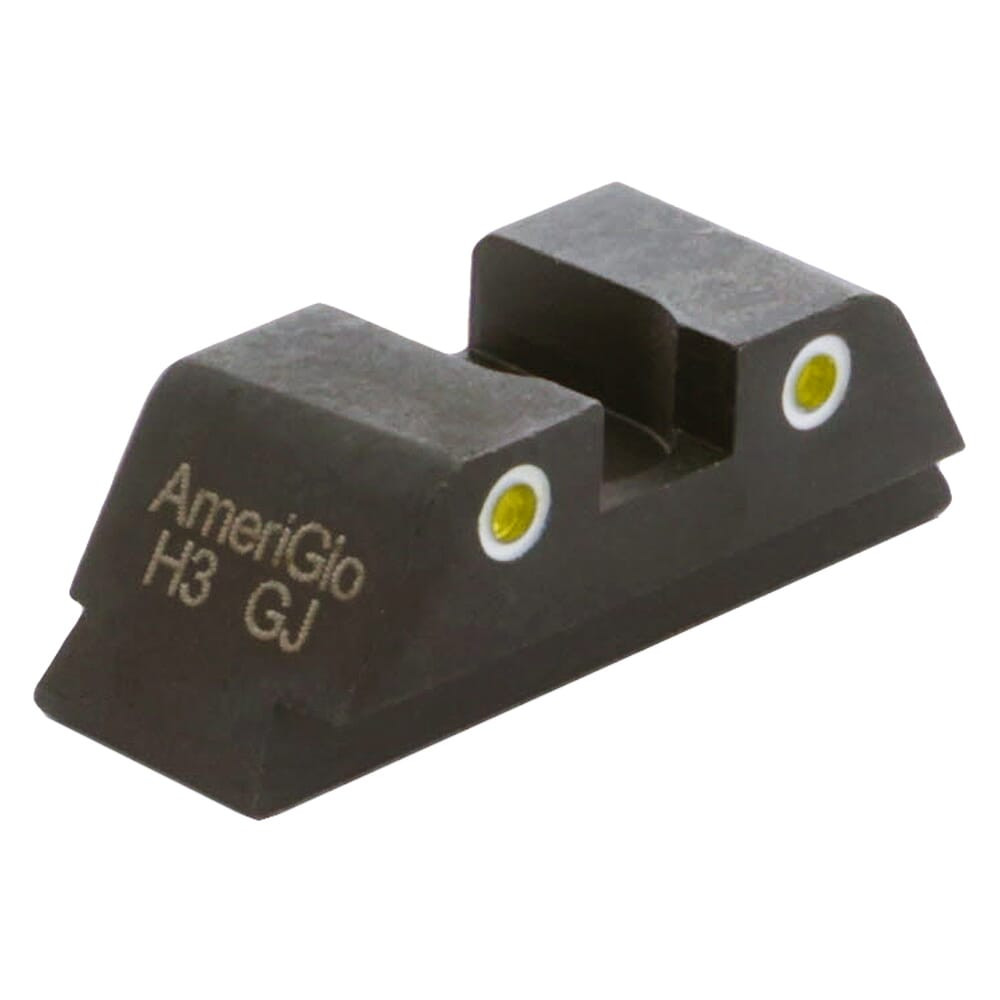 Ameriglo Classic Yellow Tritium 2-Dot w/White Outlines .272"H .15"W Sq Notch Rear Sight for Glock (Excl. 42,43,48) GL-121R - Ameriglo