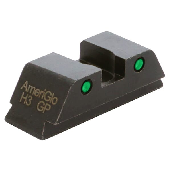 Ameriglo Classic Green Tritium 2-Dot w/Black Outlines .272 H .15"W Sq Notch Rear Sight for Glock (Excl. 42,43,48) GL-148R - Ameriglo