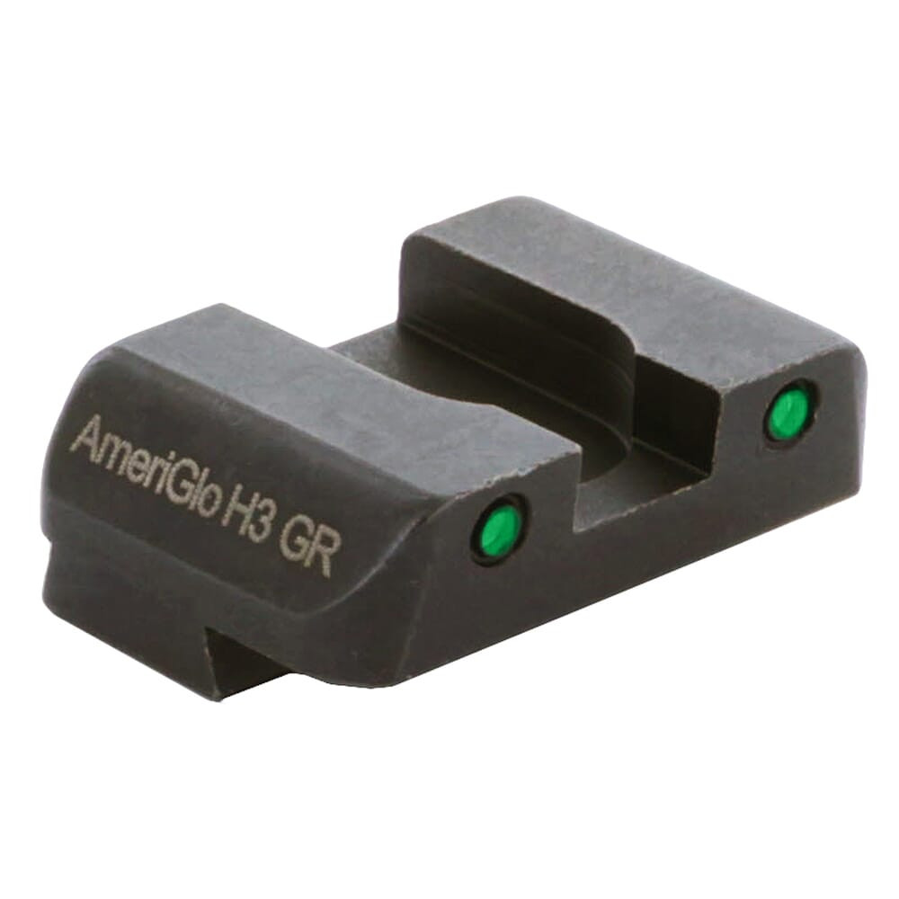 Ameriglo Pro Green Tritium 2-Dot w/Black Outlines .272"H .180 Sq Notch Rear Sight for Glock (Excl. 42,43,48) GL-233-OP-R - Ameriglo