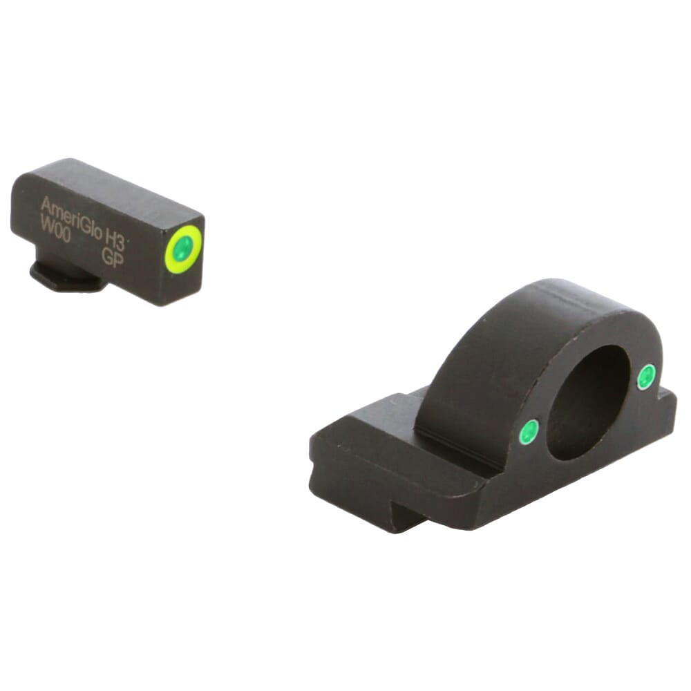 Ameriglo Ghost Ring Green Tritium w/LumiGreen Outline Front, Green Tritium Rear Night Sight for Glock 20,21,29-32,36,40,41 GL-326 - Ameriglo