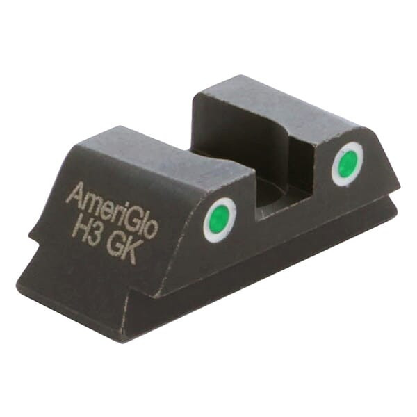 Ameriglo Classic Green Tritium 2-Dot w/White Outlines .248"H .140 Sq Notch Rear Sight for Glock 42,43,43X,48 GL-430R - Ameriglo