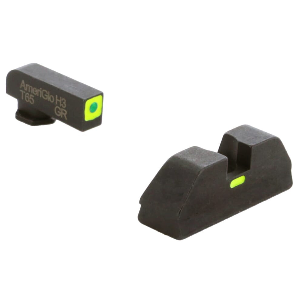Ameriglo T-CAP Green Tritium LumiGreen Sq Outline Front, LumiGreen Line Non-Trit Rear Sight Set for Glock 20,21,29-32,36,40,41 GL-625 - Ameriglo