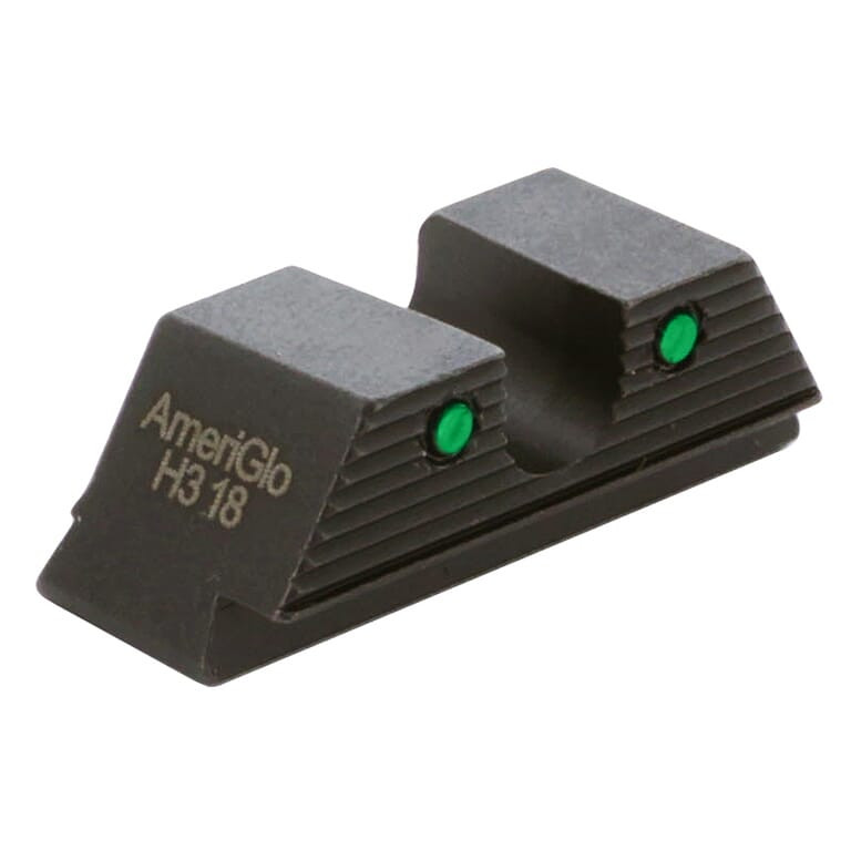 Ameriglo Agent MOS Green Tritium 2-Dot w/Black Outlines .29"H .165 U Notch Rear Sight for Glock (Excl. 42,43,48) GL-855R - Ameriglo