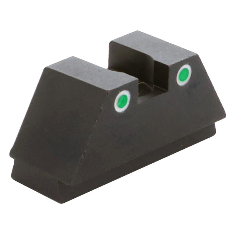 Ameriglo Classic Green Tritium 2-Dot w/White Outlines .394"H .15"W Sq Notch Rear Sight for Glock (Excl. 42,43,48) GTR-100 - Ameriglo