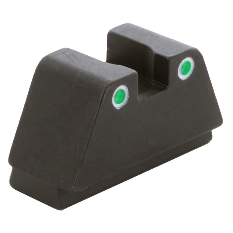 Ameriglo Classic Green Tritium 2-Dot w/White Outlines .429"H .15"W Sq Notch Rear Sight for Glock (Excl. 42,43,48) GTR-109 - Ameriglo