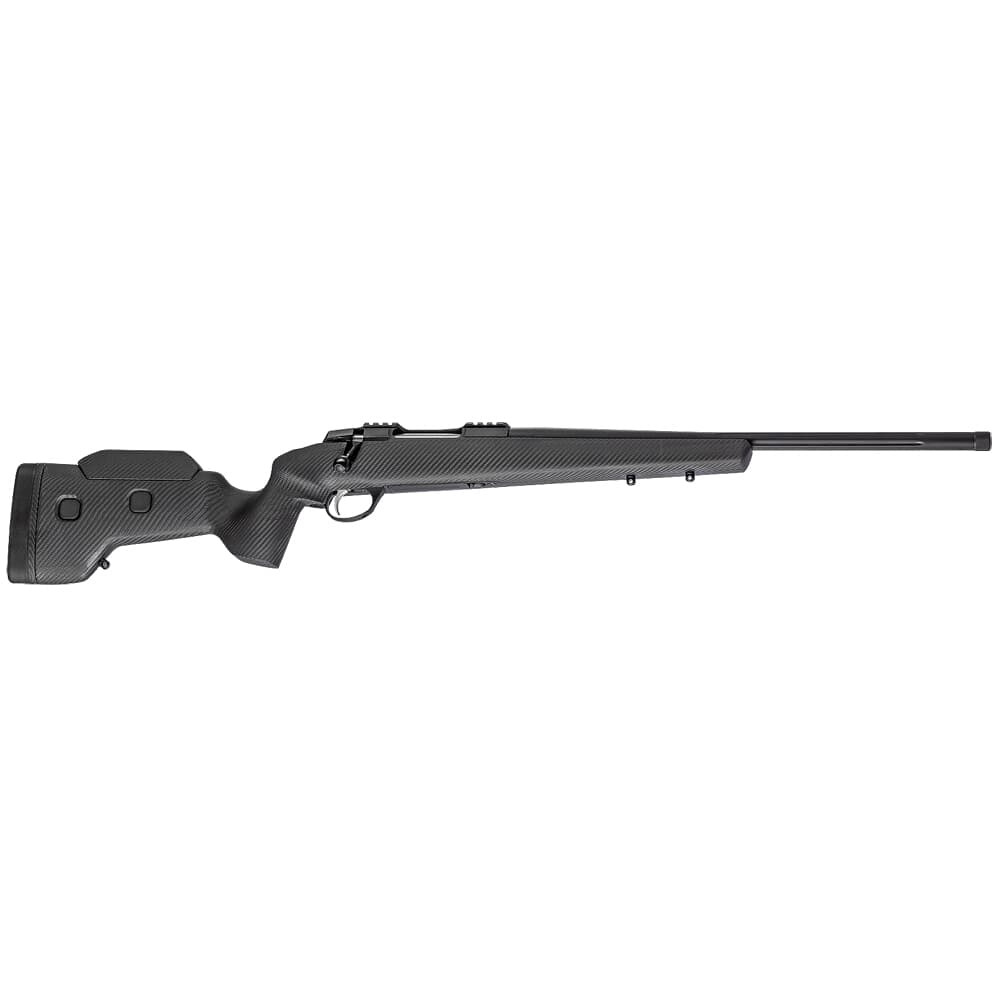 Sako 90 Quest Cerakote Graphite Black 22-250 REM No Sights 24.3 Fluted BBL 1:14 5/8x24 TPI RH Std Trig 5RD Carbon Fiber / Black J05196 - Sako