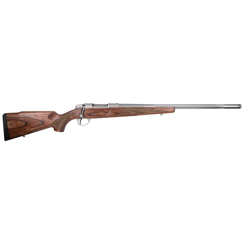Sako 90 Varmint Laminated Stainless Steel 223 REM No Sights 23.7 Fluted BBL 1:8 TPI RH SS Trig 5RD Laminate / Oiled Brown J06030 - Sako